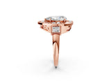Rose gold Milgrain Pear Cut Diamond Halo Split Shank Ring_34