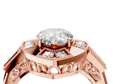 Rose gold Milgrain Pear Cut Diamond Halo Split Shank Ring_36
