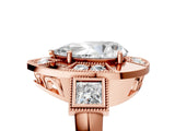 Rose gold Milgrain Pear Cut Diamond Halo Split Shank Ring_37