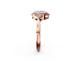 Rose gold Milgrain Pear Cut Diamond Ring with Tapered Pave Band and Four Prong Setting_5