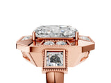 Rose gold Milgrain Radiant Cut Diamond Halo Split Shank Ring_13