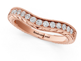 Rose gold Milgrain Round Diamond Curved Eternity Band with Pavé Setting_5