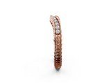 Rose gold Milgrain Round Diamond Curved Eternity Band with Pavé Setting_6