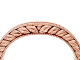 Rose gold Milgrain Round Diamond Curved Eternity Band with Pavé Setting_8