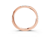 Rose gold Milgrain Round Diamond Pavé Channel Set White Gold Band_19