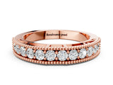 Rose gold Milgrain Round Diamond Pavé Chevron Band_4