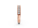 Rose gold Milgrain Round Diamond Pavé Chevron Band_6
