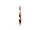 Rose gold Milgrain Round Diamond Pavé Set Half Eternity Band_21