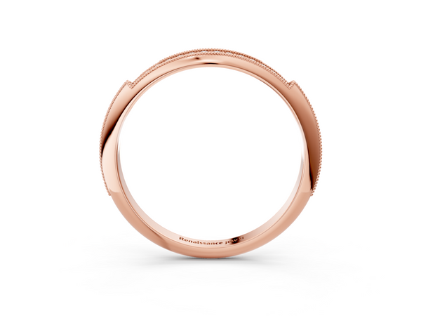 Rose gold Milgrain Round Diamond Pavé Set Half Eternity Band