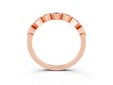 Rose gold Milgrain Square Bezel Round Amethyst Chevron Band_9