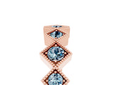 Rose gold Milgrain Square Bezel Round Aquamarine Chevron Band_11