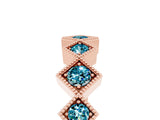 Rose gold Milgrain Square Bezel Round Blue Topaz Chevron Band_11