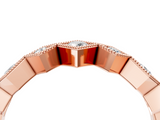 Rose gold Milgrain Square Bezel Round Diamond Chevron Band_27