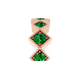 Rose gold Milgrain Square Bezel Round Emerald Chevron Band_11