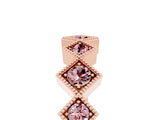 Rose gold Milgrain Square Bezel Round Morganite Chevron Band_11
