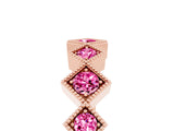 Rose gold Milgrain Square Bezel Round Pink Sapphire Chevron Band_23
