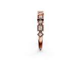 Rose gold Milgrain Square Diamond Eternity Band with Bezel Setting_25
