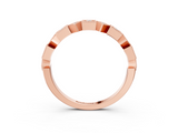 Rose gold Milgrain Square Diamond Eternity Band with Bezel Setting_26