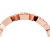 Rose gold Milgrain Square Diamond Eternity Band with Bezel Setting_27