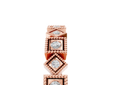 Rose gold Milgrain Square Diamond Eternity Band with Bezel Setting_28