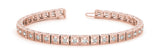 Rose gold Milgrain Square Link Bracelet with Round Cut Diamonds in Bezel Setting
