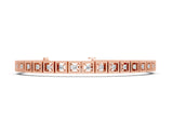 Rose gold Milgrain Square Link Bracelet with Round Cut Diamonds in Bezel Setting_1