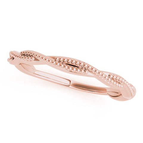 Rose gold Milgrain Twist Beaded Band