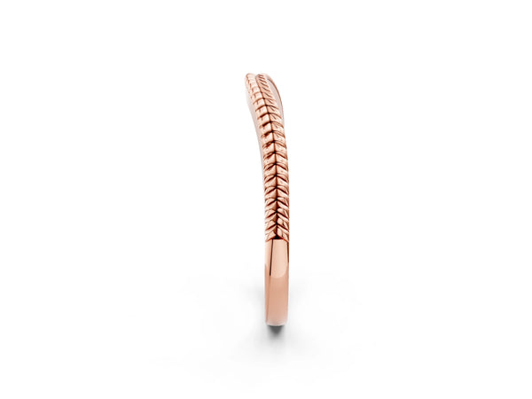 Rose gold Milgrain Twist Contour Wedding Band