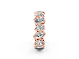 Rose gold Mixed Shape Diamond Bezel Set Eternity Wedding Band_2