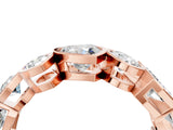 Rose gold Mixed Shape Diamond Bezel Set Eternity Wedding Band_4