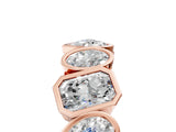 Rose gold Mixed Shape Diamond Bezel Set Eternity Wedding Band_5