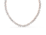 Rose gold Mixed Shape Diamond Tennis Necklace