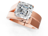 Rose gold Modern Tension Set Asscher Solitaire Wide Band Ring_58