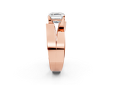 Rose gold Modern Tension Set Asscher Solitaire Wide Band Ring_59