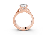 Rose gold Modern Tension Set Asscher Solitaire Wide Band Ring_60