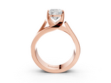 Rose gold Modern Tension Set Cushion Solitaire Wide Band Ring_127