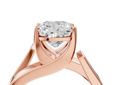 Rose gold Modern Tension Set Cushion Solitaire Wide Band Ring_128