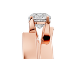 Rose gold Modern Tension Set Cushion Solitaire Wide Band Ring_129