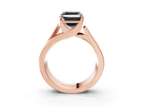 Rose gold Modern Tension Set Fancy Black Asscher Cut Solitaire Wide Band Ring_3