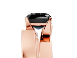 Rose gold Modern Tension Set Fancy Black Asscher Cut Solitaire Wide Band Ring_5