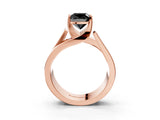Rose gold Modern Tension Set Fancy Black Cushion Cut Solitaire Wide Band Ring_3