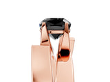 Rose gold Modern Tension Set Fancy Black Cushion Cut Solitaire Wide Band Ring_5