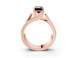 Rose gold Modern Tension Set Fancy Black Emerald Cut Solitaire Wide Band Ring_3