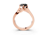 Rose gold Modern Tension Set Fancy Black Heart Cut Solitaire Wide Band Ring_3