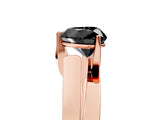 Rose gold Modern Tension Set Fancy Black Heart Cut Solitaire Wide Band Ring_5