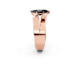 Rose gold Modern Tension Set Fancy Black Marquise Cut Solitaire Wide Band Ring_2
