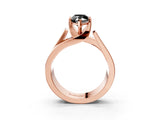 Rose gold Modern Tension Set Fancy Black Marquise Cut Solitaire Wide Band Ring_3
