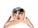 Rose gold Modern Tension Set Fancy Black Marquise Cut Solitaire Wide Band Ring_4