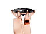 Rose gold Modern Tension Set Fancy Black Marquise Cut Solitaire Wide Band Ring_5