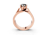 Rose gold Modern Tension Set Fancy Black Pear Cut Solitaire Wide Band Ring_3